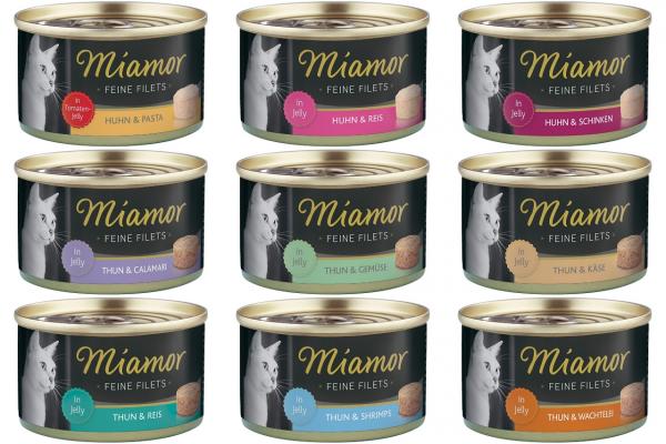 24 x Miamor Feine Filets in Jelly 100g Dose